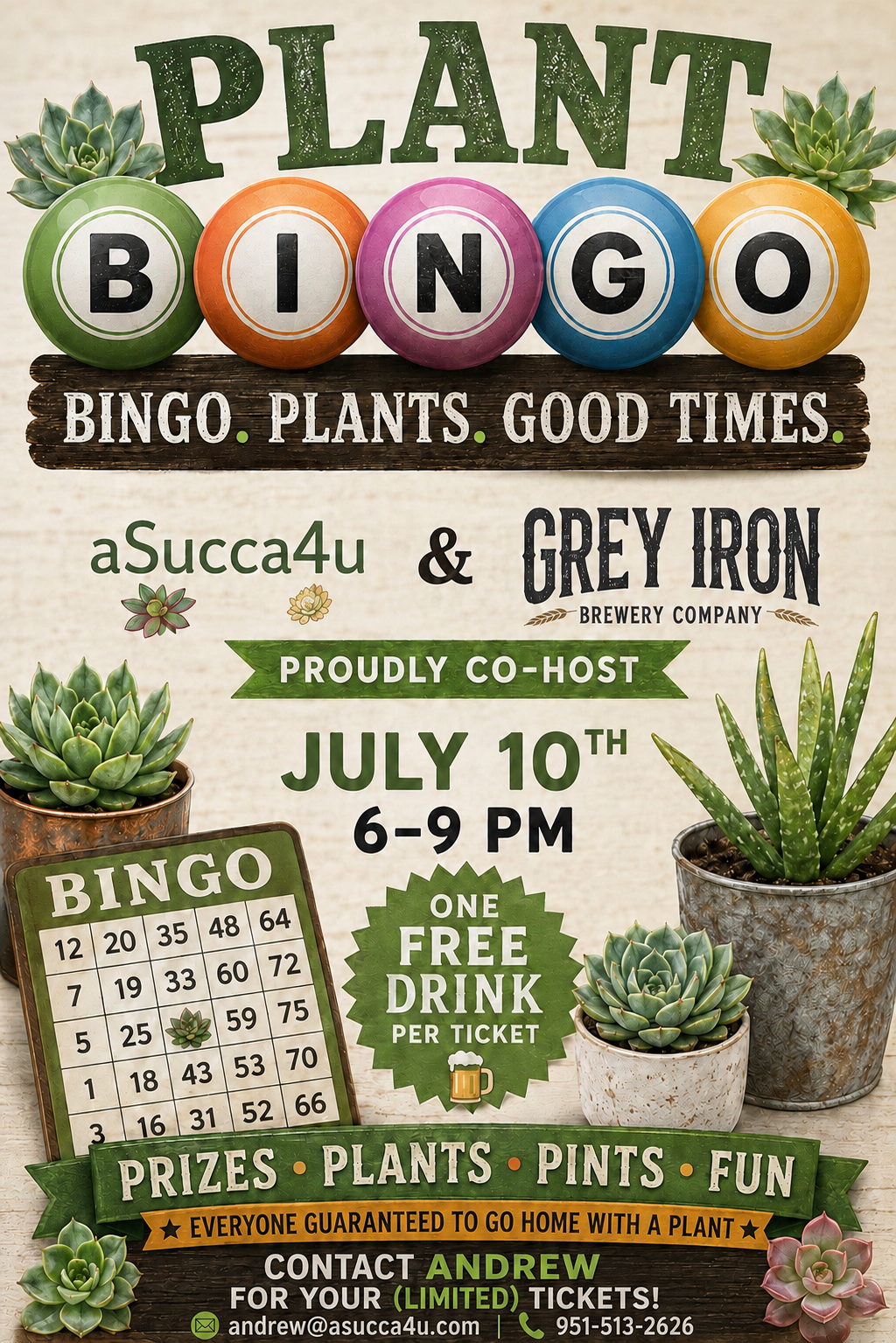 Plant Bingo- Grey Iron Brewery Co- July 10