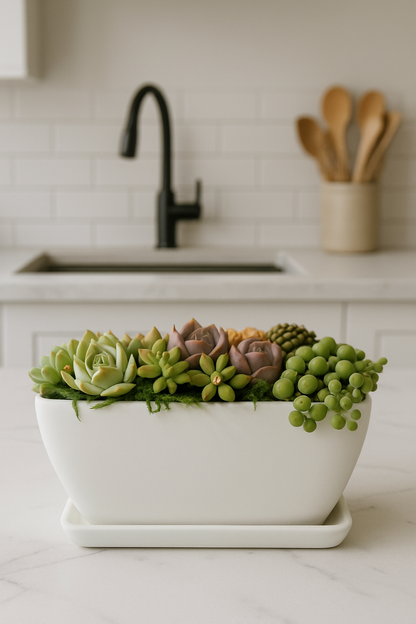 succulent kitchen decor A Breath of Zen Succulent Arrangement