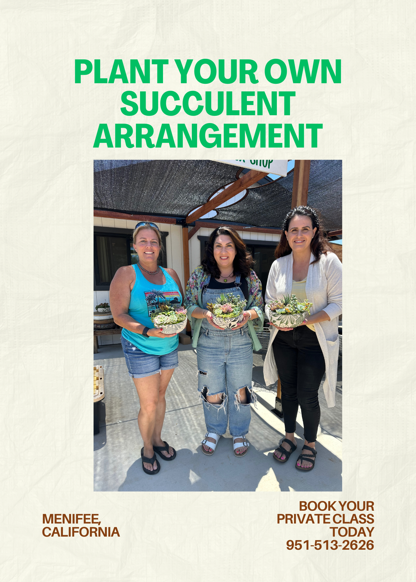 Private Succulent Arrangement Classes - Menifee, California